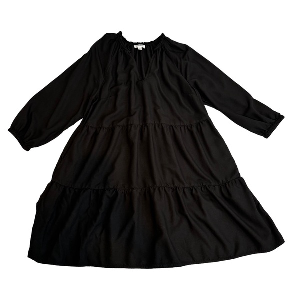 Ruffled neck Tiered Mini Dress - Picture 2 of 5